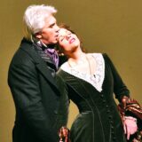 The Met: Live in HD: TWENTY YEARS OF THE MET IN CINEMAS: AN ANNIVERSARY CELEBRATION Renée Fleming as Tatiana and Dmitri Hvorostovsky in the title role of Tchaikovsky's "Eugene Onegin." Photo: Ken Howard/Metropolitan Opera